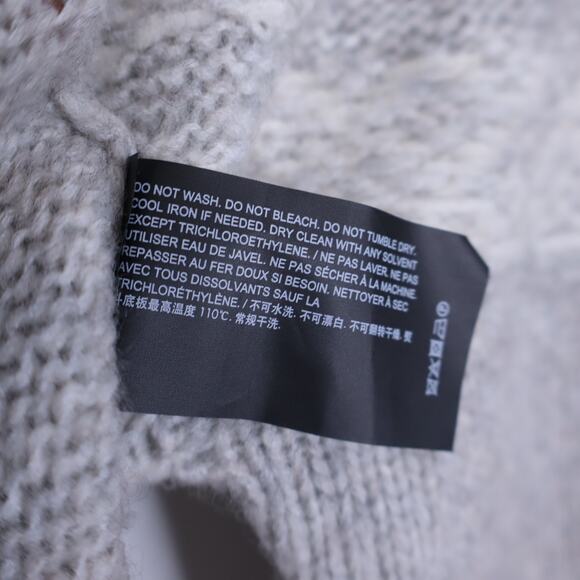 THEORY Fair Isle Sweater Melange Light Grey Wool Blend Long Sleeve Women's P/00 - Picture 11 of 11